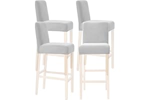 SHUOJIA Velvet Bar Stool Cover Counter Stool Pub Chair Slipcover for Dining Room Barstool Protector Covers Slipcover Parson Chair Covers, Thick Soft Modern Style (Light Grey,4 Pcs)