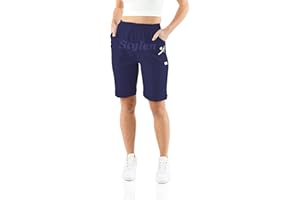 URBAN STITCH Shorts for Women UK Ladies Capri Stretch Pants Crop Trousers Summer Pull On Bermuda Shorts Lounge Loungewear Elasticated Casual Clothes