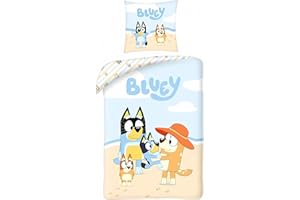 arlis Parure de Lit Bluey, Housse de Couette Réversible 140x200 cm, Taie d'oreiller 65x65 cm (Parure de lit Bluey)