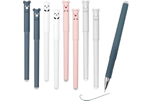 CHEVVY 20 Piezas Bolígrafos Gel Borrables con Goma Incorporada Tinta Gel Bolígrafo 0.35 Boligrafos Niños Bolis Borrables de Animales para Estudiantes (Recambio Azul)