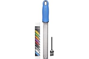 Winzbacher® - Premium Râpe à zester I Râpe à Parmesan, râpe à Citron, râpe à Noix de Muscade, râpe à Gingembre etc. I Lame en Acier Inoxydable tranchante comme Une Lame de Rasoir (Ocean Blue)