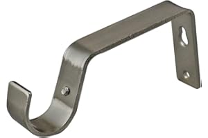 Your Home Online 28mm & 19mm Heavy Duty Metal Curtain Pole Rod Wall Bracket Holder 8 Colours (Brushed Chrome, 28 Quantity 3)