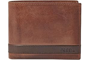 Fossil Brieftasche für Herren Quinn, 100% Leder Bifold braun 11,4 cm L x 2,5 cm B x 9,5 cm H ML3653200
