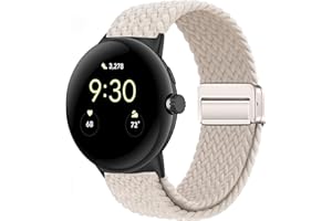 Issinlky Nylonowa pleciona paska kompatybilna Google Pixel, elastyczna magnetyczna klamra do zegarka Google Pixel Watch/Google Pixel Watch 2 Mężczyźni Kobiety