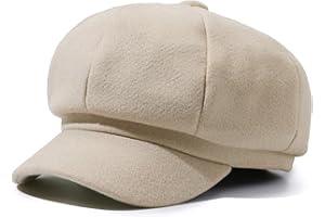 NLAND Gorra Invierno Mujer Boina Francesa con Visera Clásico Sombrero Octogonal Newsboy Beret Otoño e Invierno Boinas Gorras Hombre