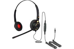 EARTEC OFFICE Headset für Gigaset DA410, DA710, DE310 IP PRO, DE410 IP PRO, DE700 IP PRO & DE900 IP PRO-Telefone + kostenloses Kabel – QD002 (P) + EAR510D