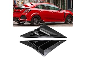 ‎DREAMSEEK Dreamseek Heck Dreiecksfenster für Honda Civic Type R/Schrägheck FK8 FK7 2017-2021 Seitenfenster Lamellenabdeckung Heckscheibe Dreieckige Dekoration Louver Scoop Abdeckung Lufteinlässe Motorhaube