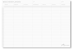 ‎PRETTY ORGANIZED Wochenplaner Block ohne feste Zeiten in modernem & minimalistischem Design, ideal für time blocking, passend für A4 und A5 Notizbuch, nachhaltig hergestellt von prettyORGANIZED