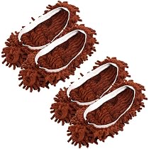 3 Paires Chaussons Nettoyants Microfibre - Lavables - Pour Sols/Fenêtres/Voiture - Multicolores