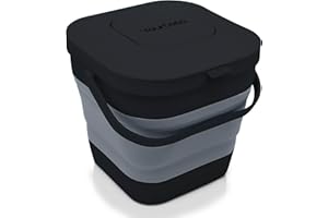 YourCasa® Bidone per compost – pieghevole – 4 l – per rifiuti biologici quotidiani in cucina – inodore e lavabile – Pattumiera biologica sostenibile (nero)