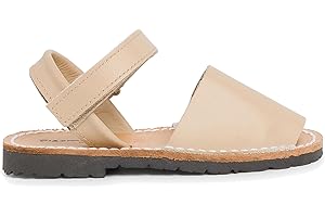 PISAMONAS Sandales Avarcas Cuir Nappa et à Scratch pour Enfant