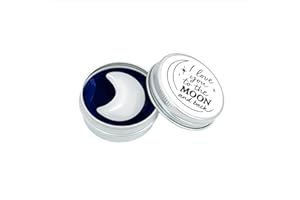 BEN & BEL I Love You to the Moon and Back Mini Crescent — Hand-Polished White Crystal Stone Half Moon in Tin Keepsake Gift for Her or Him — Valentine’s, Anniversary, Birthday