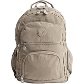 Unisex Suya Dayanıklı Vizon Renkli Krinkıl Kumaş &Ccedil;ok G&ouml;zl&uuml; Orta Boy Laptop Okul Ve Sırt &Ccedil;antası