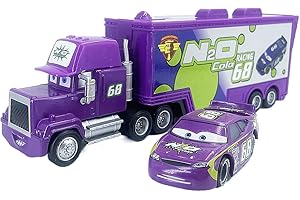 ONRAGT Cars Jouet 2 Pièces Set Véhicules, Camion Cars et Voiture de Course Enfant Camion Cars Transporteur Modèle de Voiture Figurine Car, Cadeaux Parfaits pour Enfant Anniversaire/Récompense (NO.68)