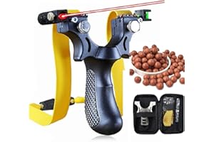 ‎SMARTB SmartB Zwille Steinschleuder, Schleuder Katapult Steinschleuder Zwille Katschi Sportschleuder mit starkem Gummiband - Im Lieferumfang mit einem Lederetui + 100 St. Rundkugel