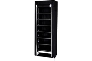 dibea Faltschrank schmal mit Vlieshülle 60x160x30 cm, schwarz