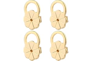 MIKOVIVI 4 Piezas Respaldos de Pendientes, Cobre Parte Trasera de Pendientes para Orejas Caídas Tachuelas Grandes Levantadores de Pendientes para Pendientes Pesados Soportes de Pendientes (Oro)
