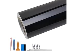 NewL Kit d'outils Gratuit Kit d'enveloppe de Vinyle Haute Brillance pour Black Out Chrome Delete Window Trim Door Trim (30 cm x 3 mètres)