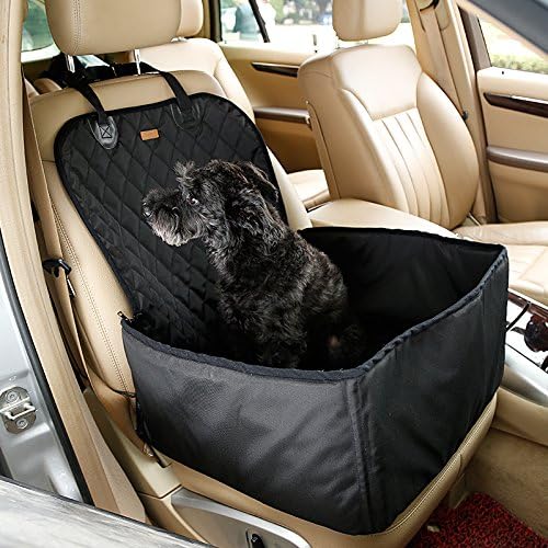 LiheyinWaterproof Pet Bucket Seat Cover Dog Car Front Seat Cover Single Seat Cover for Dog Pet Seat Protector Car Seat Cover Bag Pet Carseat Carrier Safe Blanket Travelling Back Cushion Mat Pad Hammock Folding Washable Crate Storage Pocket Waterproof Oxford (black)