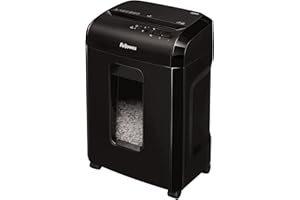 Fellowes destructeur Powershred 10M, destructeur de Papier Micro-Coupe 10 Feuilles, broyeur, Maison, Bureau, verrou de sécurité, DIN P5, Coupe croisée, Corbeille 19L, agrafes, Cartes de crédit
