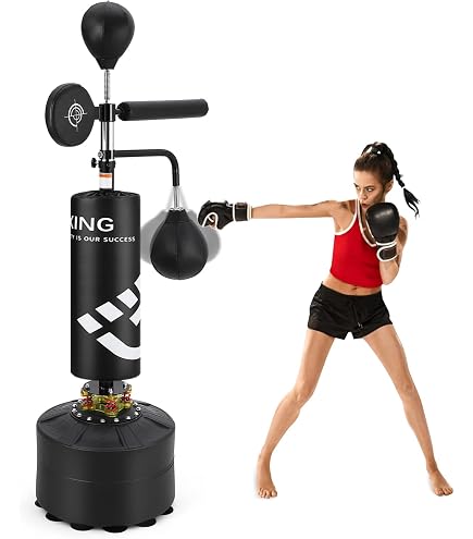 Punching Ball Sur Pied Réglable Hauteur Rouge - Sac De Frappe Entraînement Boxe Fitness Maison Enfants Adultes