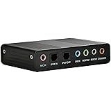 INVAFOCO 5.1 Surround Sound Card 5.1 Channel Audio Adapter USB External Sound Card with SPDIF Digital Audio for PC Gaming 5.1