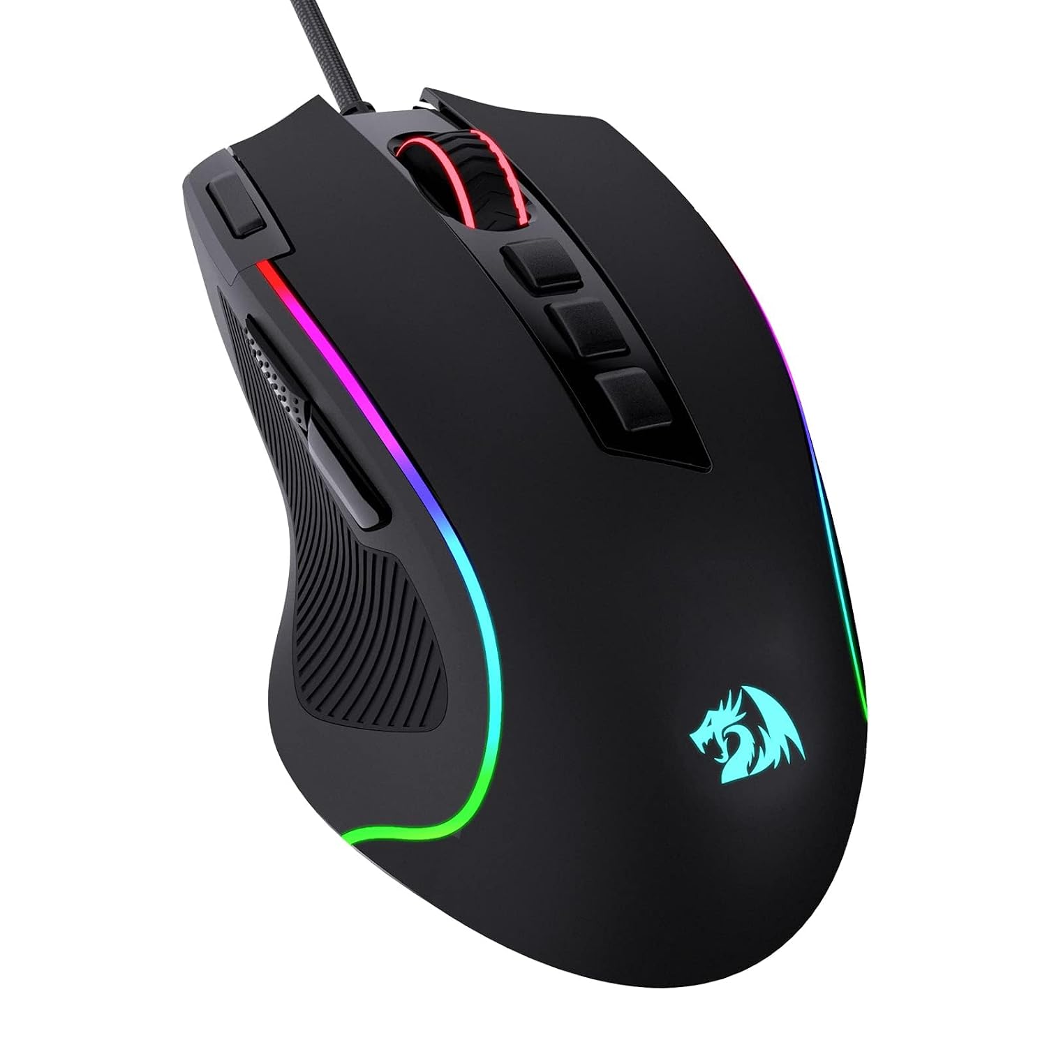 Redragon M612 Predator RGB Gaming Mouse 8000DPI bekabelde optische muis met 11 programmeerbare toetsen en 5 achtergrondverlichtingsmodi, software ondersteunt DIY Keybinds Rapid