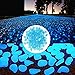Produktbild KAIMENG Steine von Pebbles Glow In Dunklen Garten er Pflanzen von Laufsteg Dekoration des Reservoir von Fisch Stein Beleuchtungs Dekosteine, cozzine Glow Kieselsteine für Dekoration, Garten, Aquarium, Aquarium, Walkway, künstliche (100 Stück)