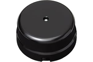 OASHISU Caja de derivación de porcelana para instalaciones de 4 orificios para entrada/salida del cable. Cubre cables y cubrecables de cerámica color negro, Ø 78 mm Prof. 35 mm