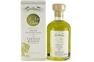 Tartuflanghe - ORO IN CUCINA: OLIO EXTRAV.d'OLIVA con TARTUFO BIANCO in fette (Tuber magnatum Pico) 100ml