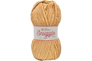 LITTLE WOOL SHOP LittleWoolShop Snuggle Puff Chunky Chenille Yarn 100g - 100% Supersoft Polyester (Fudge Delight 05, Single (1 Ball))
