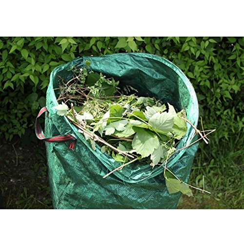ECD Germany 4-er Set Witterungsbeständiger Gartensack 270L 67 x 76cm bis 50 kg belastbar aus robusten Polyethylen-Gewebe Faltbar Laubsack Rasensack Abfallsack - 2