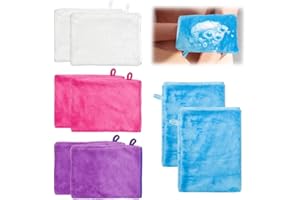 Fuhesgu 8 Pcs Manoplas Baño Felpa Guantes Limpieza Facial Guantes Exfoliantes Manos 21x14,5cm Guantes para Lavarse Toalla de Cuerpo Guantes de Baño para Ducha, 4 Bonitas Colores para Bebe Nino Adultos