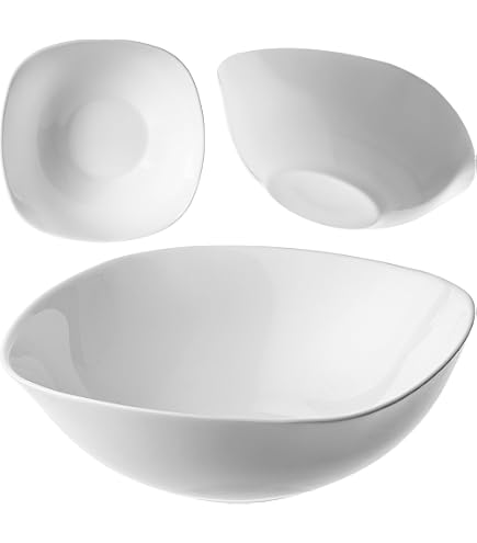 MamboCat Lot De 6 Assiettes à Dessert Lotta En Porcelaine Blanche - Petites Assiettes Carrées Arrondies Pour Petit-Déjeuner, Salade, Amuse-Bouches