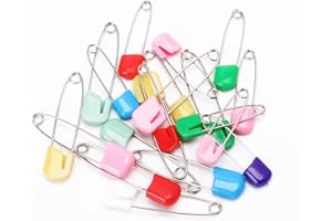 FUXIU - Alfileres de pañales de tela para bebé y niño, 20 piezas, soporte de bloqueo de seguridad, colorido