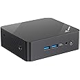 MINISFORUM كمبيوتر شخصي صغير UN100P Mini PC N100، معالج Intel N100، ذاكرة وصول عشوائي DDR4 سعة 16 جيجابايت، محرك أقراص SSD PCIe سعة 512 جيجابايت، منفذين HDMI2.1 USB-C، 4 منافذ USB-A، شبكة WiFi 6، RJ45