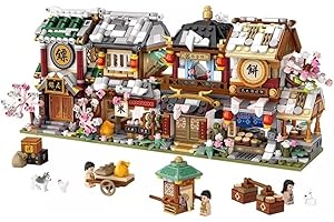XINCHEN721 LOZ Mini Blocks Kids Building Bricks Toys Teens Puzzle Chinses Chinatown Store Model(no Box) (1741-1744(4pc/set))