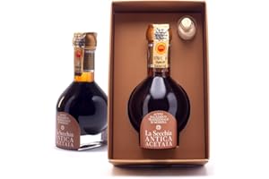 La Secchia - "Extra Vecchio", Vinaigre Balsamique Traditionnel de Modène DOP avec Vieillissement minimum de 25 ans, Flacon de 100 ml avec Bouchon Doseur en Verre Soufflé, Coffret Cadeau