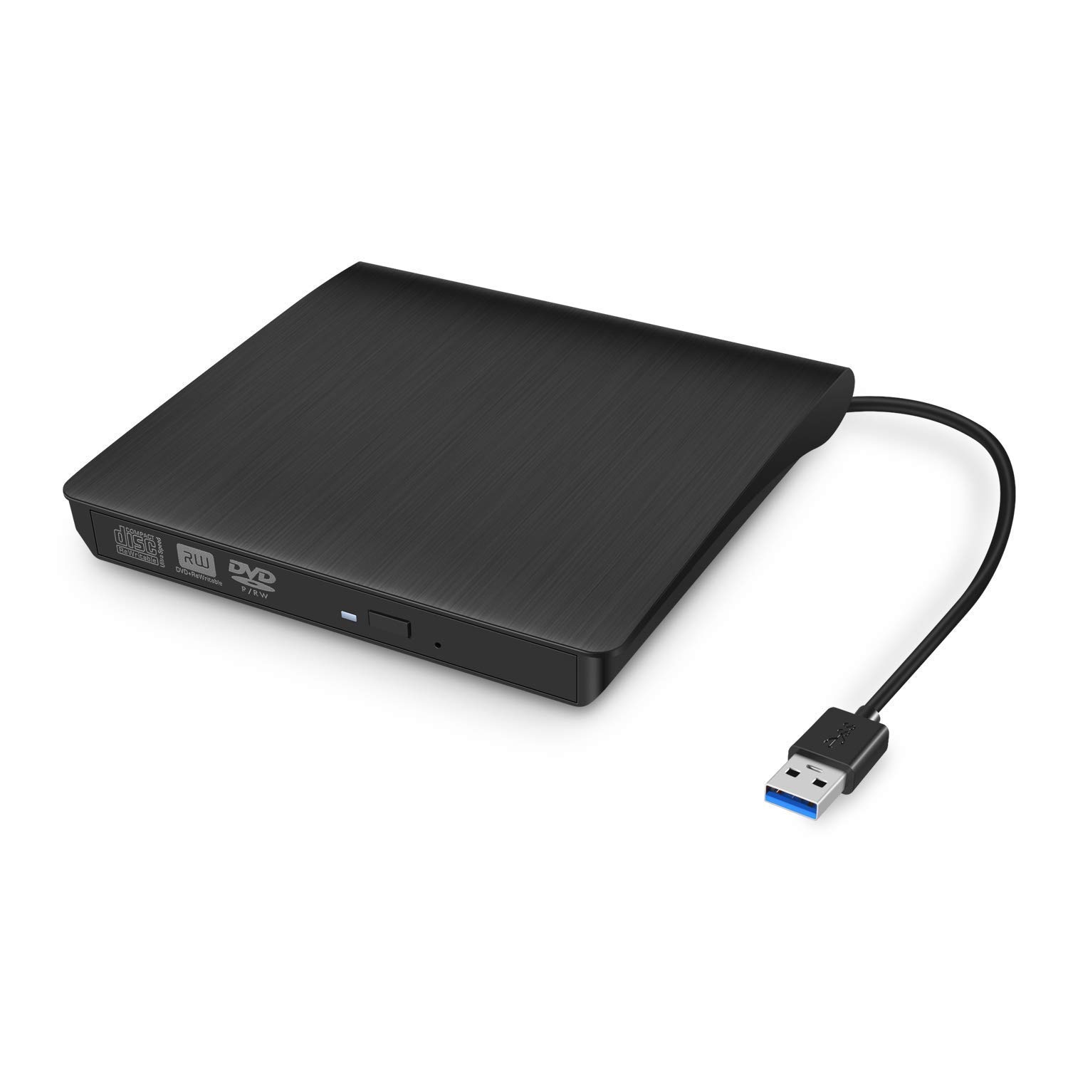 rts Hi-Speed External CD Drive, USB 3.0 Slim Portable External DVD Drive, High Speed Data Transfer External CD DVD Drive CD/DVD-RW Drive/Writer/Burner/Rewriter/Player for Laptop MacBook Pro