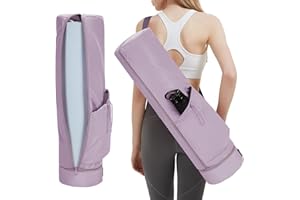 sportsnew Bolsa Esterilla Yoga con Compartimento Húmedo Funda Esterilla Yoga Cremallera Completapara con Bolsillo para Botella de Agua y Correas Ajustables para los Hombros,Púrpura