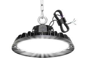 RUISUN UFO 200W LED Lámpara de Alta Bahía 25500LM Campana led Industrial Regulación 120W/160W/200W IP65 Antipolvo e Impermeable Foco LED 120° Driver Industrial Para Fábricas,Talleres,Garajes,Almacenes