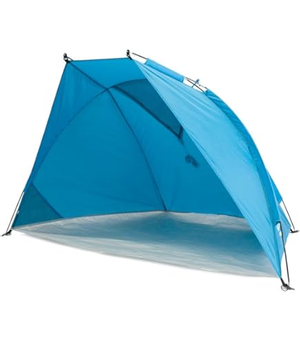 COMMOUDS Tenda Parasole da Spiaggia, 3m x 3m, Ombrellone Portatile con 4 aste, Facile da Montare, Adatto per Famiglie, Campeggio, Pesca