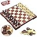 Produktbild CRMICL Schachspiel &Damespiel Deluxe 2-in-1 Schach Dame mit Deluxe Magnetischem Faltbarem Schachbrett, Einklappbar Schachkassette für Kinder Oder Erwachsene, 31*31*2 cm