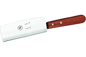Louis Tellier - Cuchillo Raclette Acero Inoxidable - Cuchillo raclette especial metal y madera - 24,5 x 1,5 x 4,5 cm - Lado corte y lado raclette - Made in France