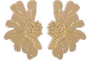 FDEETY Orecchini Donna Fiore Orecchini a Perno Vintage a Forma di Margherita Esagerata Regali di Gioielli Margherita Stile Boho e Retrò Semplice