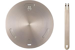 Kocusu Adaptateur de Plaque à Induction en Acier Inoxydable avec poignée Amovible, Adaptateur pour Plaque à Induction, Plaque à Induction, pour Tasse à café, Casserole à Lait, 16 cm, Or Rose