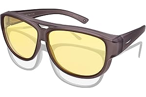 ActiveSol Occhiali da vista notturna - Occhiali sovrapponibili El Pavana per automobilisti, Lenti Gialle, Antiriflesso