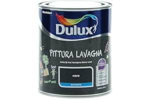 Dulux Pittura Nera all'Acqua Effetto Lavagna, 0.75 Litri, Nero