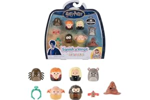 Squish-a-longs SQAL0106 - Harry Potter 6er Pack, Welle 1, Stil 2, enthält 6X 2,5 cm Mini-Squish mit 2X Accessoires, 1x Ring und 1x Collectors Guide - Sammeln, Tauschen und Spielen