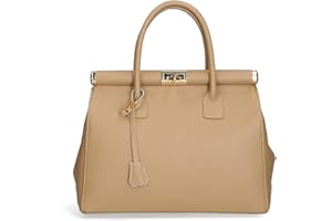 Chicca Borse Borsa Donna a Mano Pelle con Tracolla Bauletto